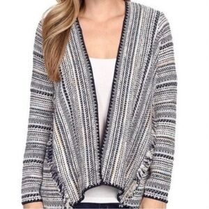 Lucky Brand Bohemian Cardigan Sweater with Fringe Details